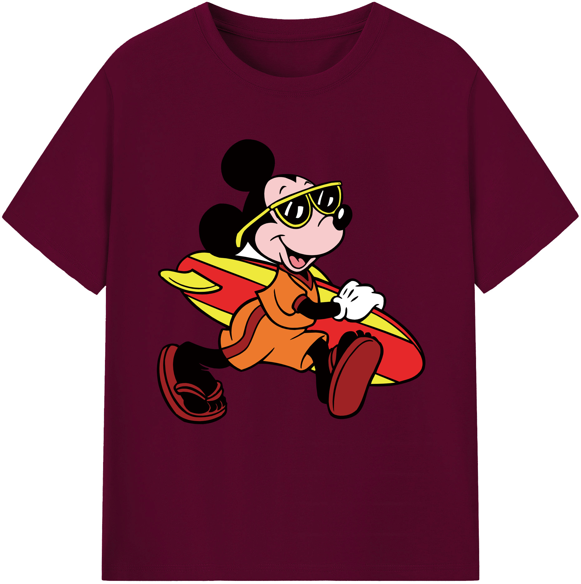 （画像用） ミッキーマウス Mickey Mouse レディースカジュアルプリントTシャツ（綿100％）